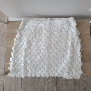 Handmade White Sequin Seashell Mini Skirt